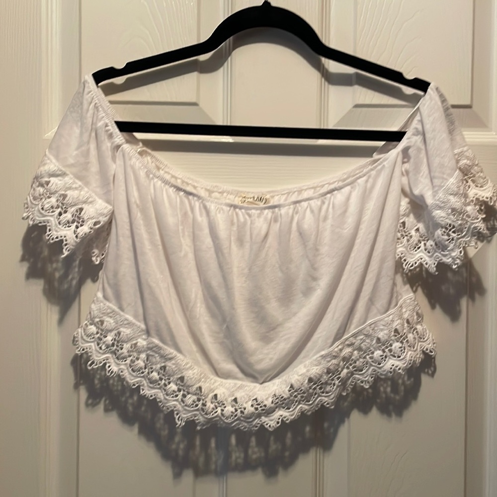 La Hearts fancy crop top, med
